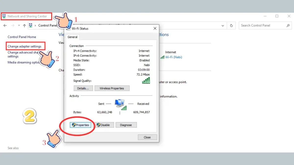change DNS 8.8.8.8 on Windows